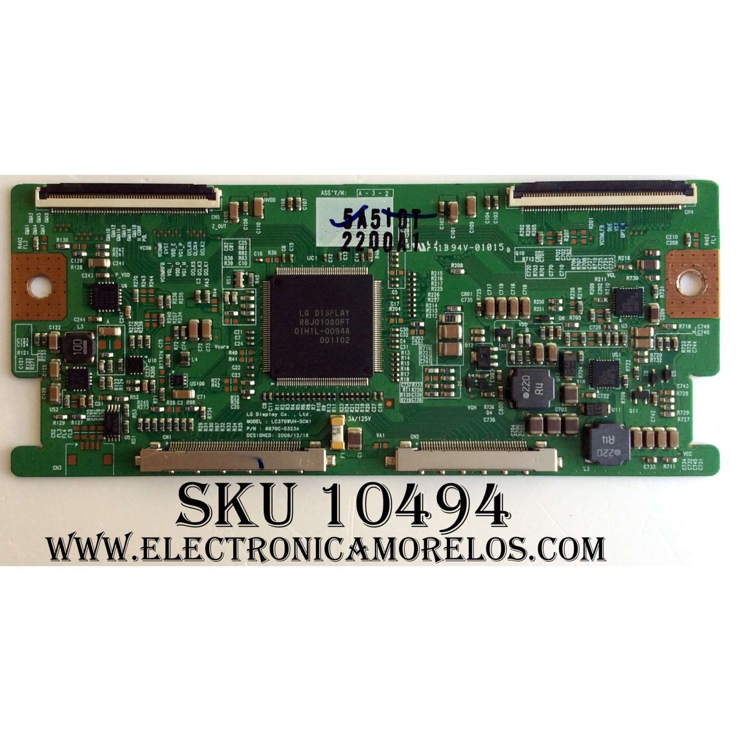 T-CON PARA TV VIZIO / NUMERO DE PARTE 6871L-2200A / 2200A / 6870C-0323A / LC370WUH-SCM1 / PANEL LC370WUD (SC)(B1) / MODELOS E370VA / E371VA 